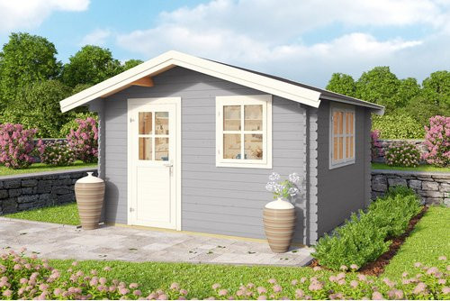 Mr. GARDENER Gartenhaus Spree aus Holz in Grau, B/H/T: 339,8 x 245 x 363 cm - Bild 1