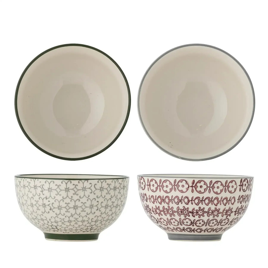 Bloomingville Steingutschale Karine Mehrfarbig 2er-Set Höhe: 13 cm - Bild 1