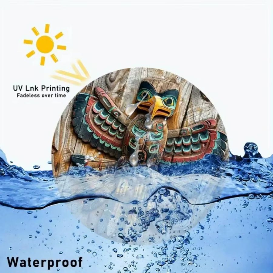 CIFBUY Native American Totem Pole Wandkunst aus wasserdichtem Aluminiumschild - Bild 4