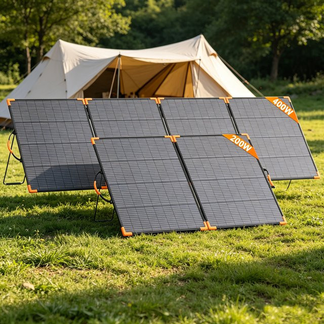 MHPOWOS Bifaziales Solarmodul 200W/400W Faltbares Solarladegerät Wasserdicht für Camping, Wohnmobil und Notfallversorgung - Bild 1