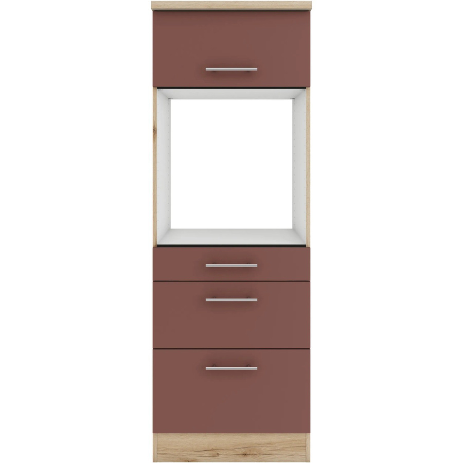OPTIFIT Bari407 Küchen-Geräteumbauschrank in Rostrot mit modernem Design und mattem Finish, Breite: 60 cm - Bild 2