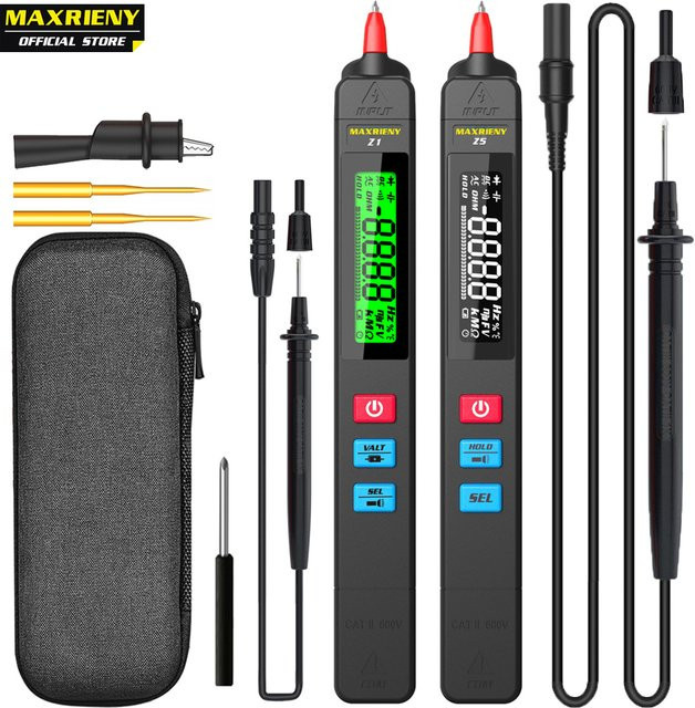 BSIDE Digitales Stift-Multimeter in Schwarz für AC-DC-Spannung, Widerstand, Kondensator, Diode und Hz - Bild 1