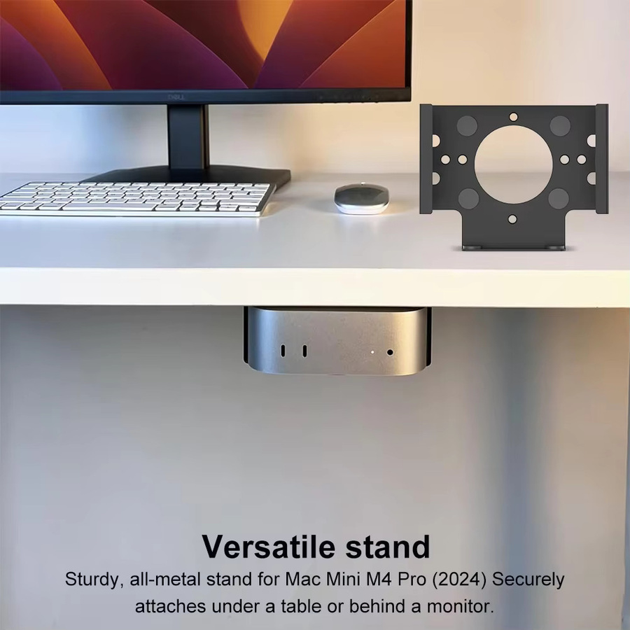 Metallhalterung für Apple Mac Mini M4 und M4 Pro 2024, Untertisch-Monitorhalterung Set aus Metall - Bild 4