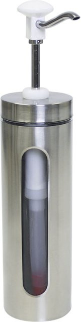 Schneider Druckknopf Dosierspender in Weiß und Edelstahl, Durchmesser: 10 cm, Höhe: 45,5 cm, 2000 ml - Bild 1