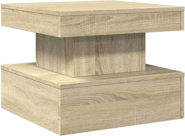 vidaXL Couchtisch mit LED-Leuchten in Sonoma-Eiche, modern und quadratisch, B/T/H: 50 x 50 x 40 cm - Bild 1