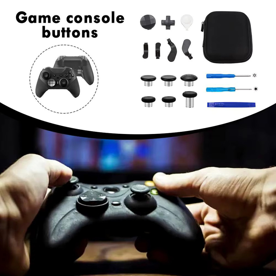 Microsoft DIY-Kit für Xbox One Elite Series 2 Edition Gaming-Controller mit Metallknöpfen, Joystick und Paddles in Schwarz und Silber - Bild 4