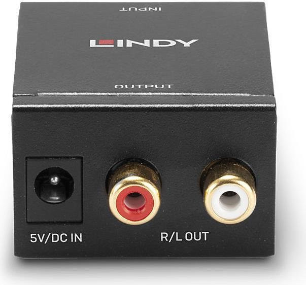 Lindy Digital-Analog-Audiowandler Schwarz mit USB-C und optischem Anschluss - Bild 1