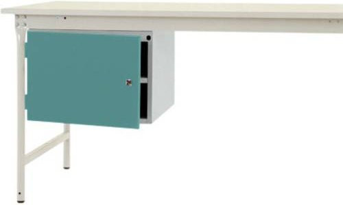 Manuflex ZB4704.5021 Gehäuse-Unterbau stationär in Blau/Mehrfarbig mit 1 Tür, Einlegeboden und Schloss für Tischtiefe 800 mm, Nutzhöhe: 300 mm - Bild 1