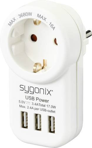Sygonix SY-4755856 Zwischensteckdose mit USB-A Anschluss in Weiß - Bild 1