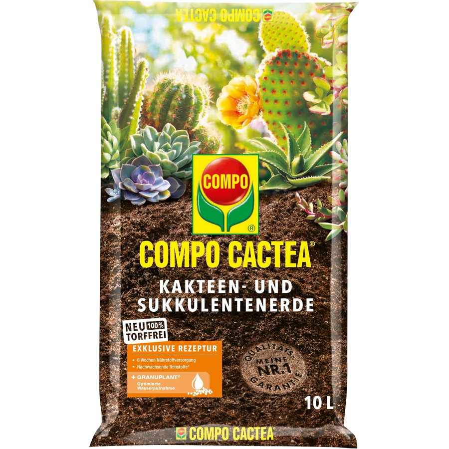 Compo Cactea Torffreie Kakteen- und Sukkulentenerde mit Quarzsand und Bimsstein, 10 l - Bild 2
