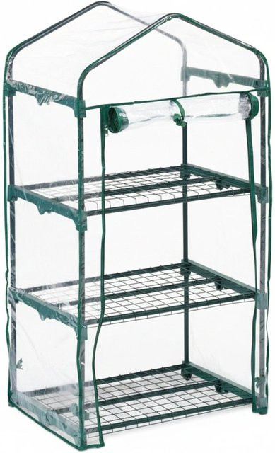 Relaxdays Balkongewächshaus aus Stahl und PVC in Grün Transparent, B/T/H: 122 x 64 x 45 cm - Bild 1