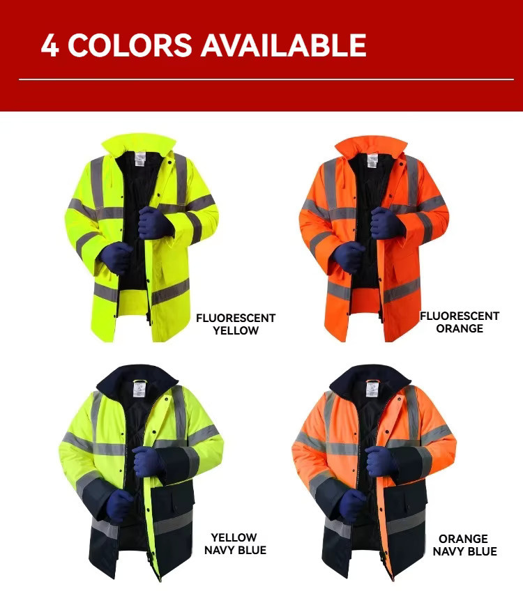 SPARDWEAR Winter-Warnschutzjacke für Herren in Orange, wasserdichte reflektierende Arbeitsjacke als Parka - Bild 3