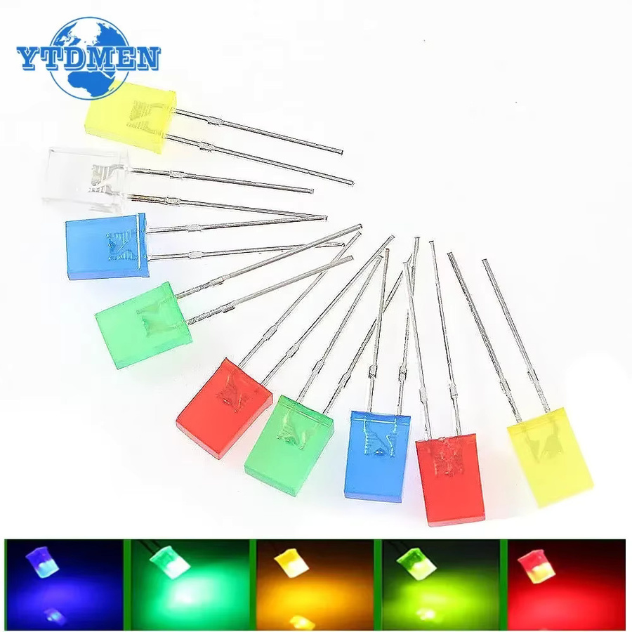 YTDMEN LED Diode Kit mit 100 Stück in 5 Farben Rot, Gelb, Grün, Blau und Weiß, B/H/T: 7 x 5 x 2 mm - Bild 2