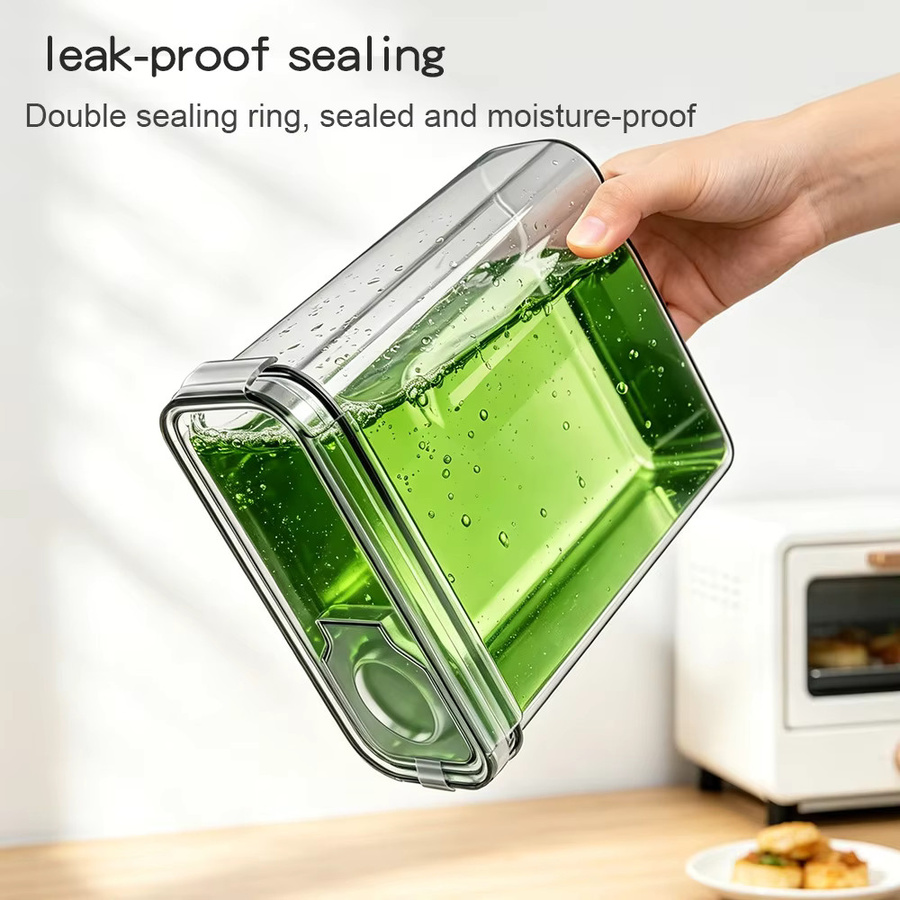 LONENESSL Luftdichtes Aufbewahrungsbehälter-Set aus Kunststoff, 3/6/9-teilig, Transparent/Weiß, 4 l Füllmenge pro Behälter - Bild 3