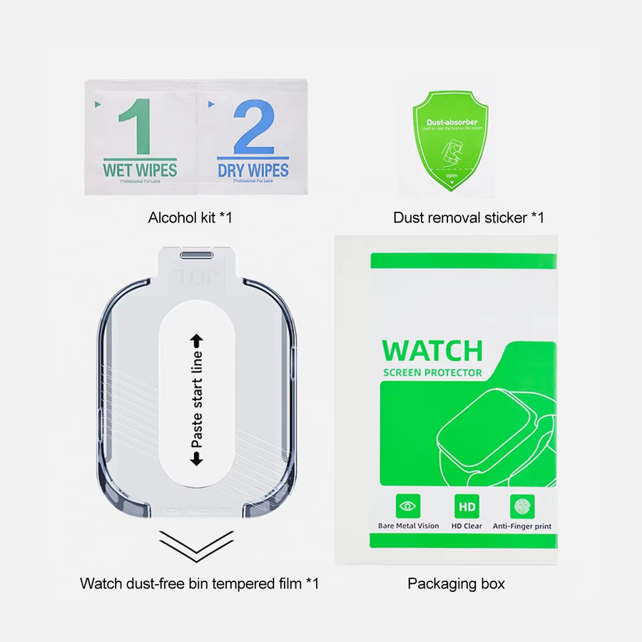 5er-Pack CAOWTAN Displayschutzfolie aus gehärtetem Glas für Apple Watch Ultra 2 49mm, transparent - Bild 6