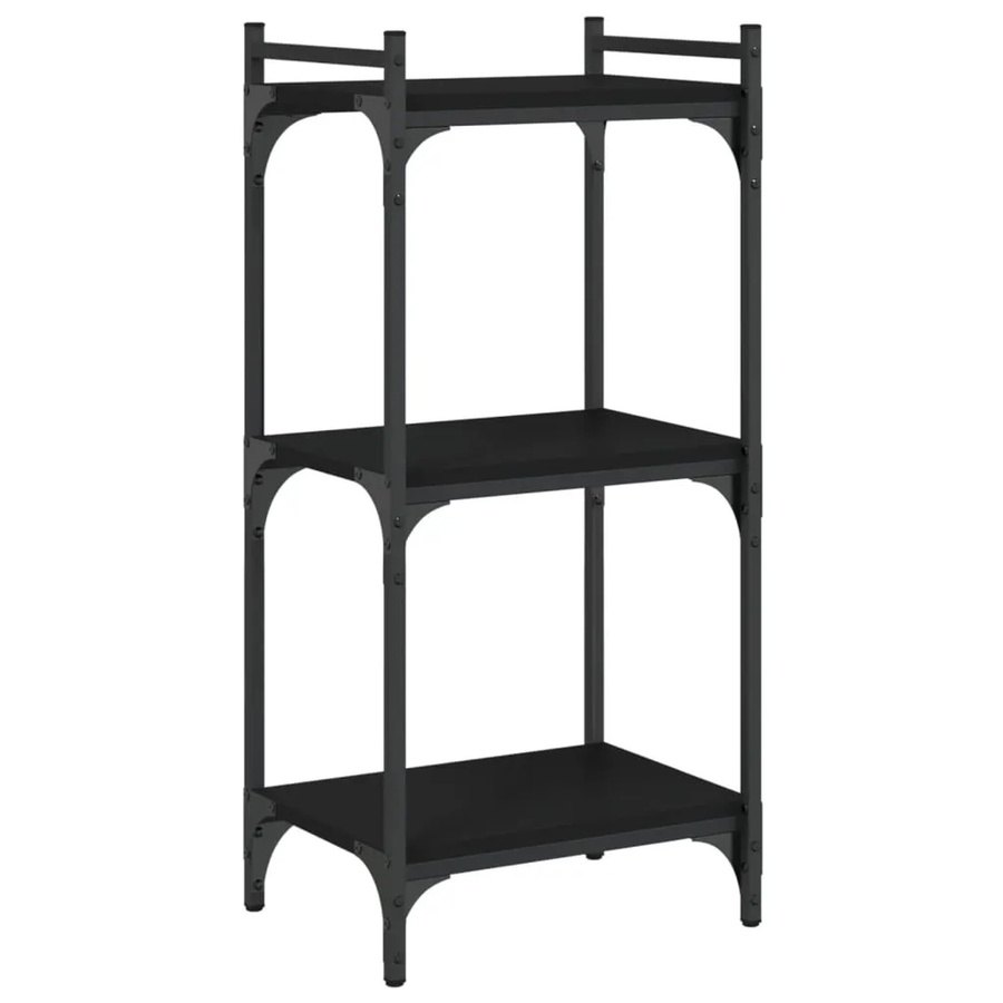vidaXL Bücherregal mit 3 Böden in Schwarz im Industrial Design, B/T/H: 40 x 30 x 86 cm - Bild 2