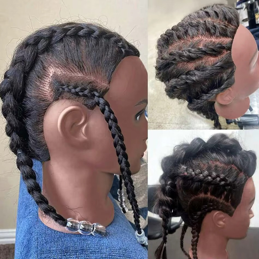 Headdoll Schaufensterpuppenkopf mit Echthaar, 40,6 cm, Schwarz - Bild 3