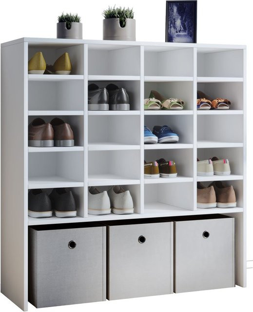 VCM Schuhschrank Hinsol in Weiß, XL, B/T/H: 92 x 33 x 99 cm - Bild 1