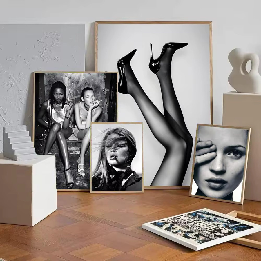 K-KateS Moderne Kunst Poster M-Moss Mode Papierdruck in Schwarz, Portrait, ohne Rahmen - Bild 2