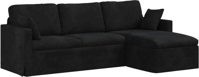 vidaXL Sofa in Schwarz aus Samt mit Metallrahmen, B/T/H: 198 x 134 x 80 cm - Bild 1