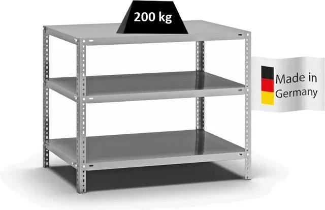 PROREGAL Fachbodenregal Medium-Duty mit 3 Ebenen, verzinkt, Farbe: Silber, H x B x T: 80 x 100 x 60 cm - Bild 1