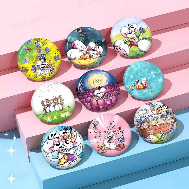 Diddl Anstecknadeln aus Metall in Multicolor, runde Abzeichen als Schmuck und Geschenk für dich - Bild 1