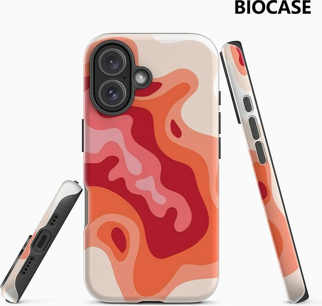 Crimson Swells Handyhülle für iPhone 17 16 15 14 13 12 Pro Max Plus mit doppelschichtiger Rückseite in Multicolour - Bild 1