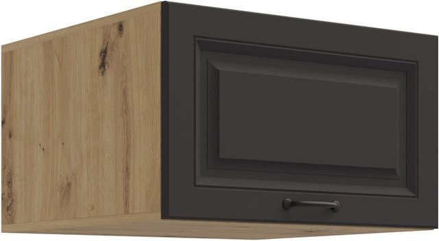 Aufsatzschrank Hochschrank STILO für deine Küchenzeile in Grau und Eiche Artisan, Breite: 60 cm - Bild 1