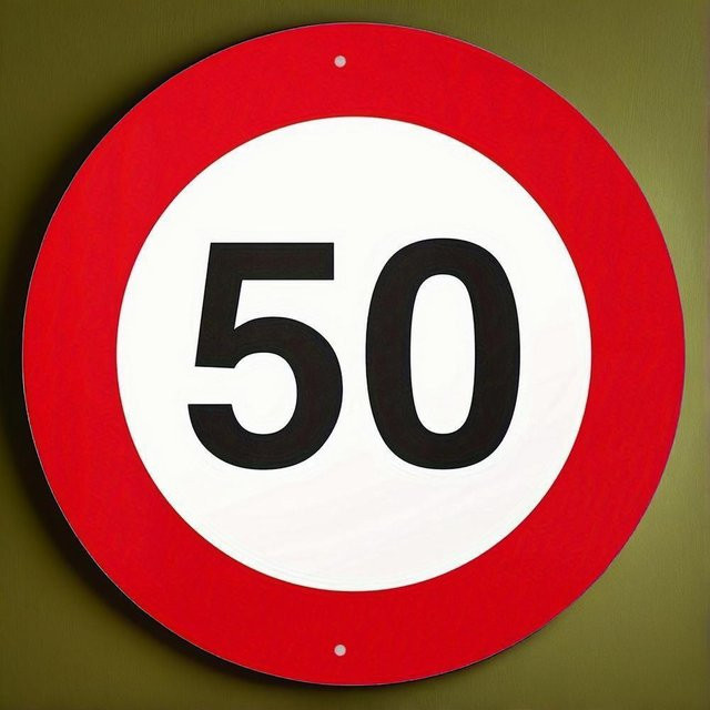 Rundes Metallschild zum 50. Geburtstag von CIFBUY, rote Aluminium-Wandkunst für deine Heimdekoration, Durchmesser: 50,8 cm - Bild 1