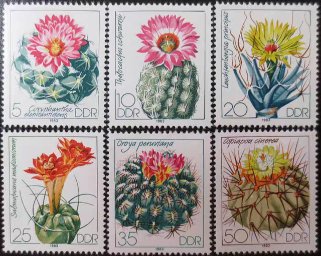 6er Set DDR Post Stempel 1983 Kaktus Ball Briefmarken MNH in Mehrfarbig - Bild 1