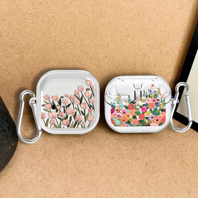 Transparente Kopfhörerhülle mit Bright Flowers Design für Samsung Galaxy Buds 3 Pro, 4 Pro, 2, 3 FE und Live - Bild 1