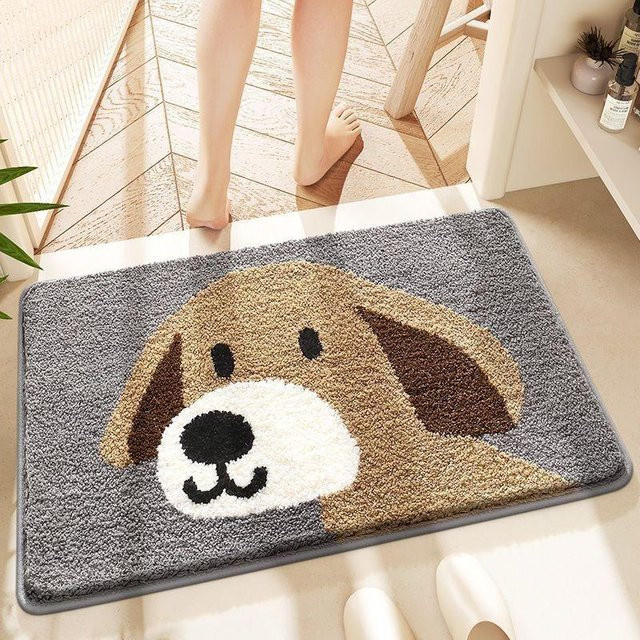 Saugfähige und rutschfeste Badematte aus Imitatkashmir von Household supplies MH, B/B: 40 x 60 cm - Bild 1