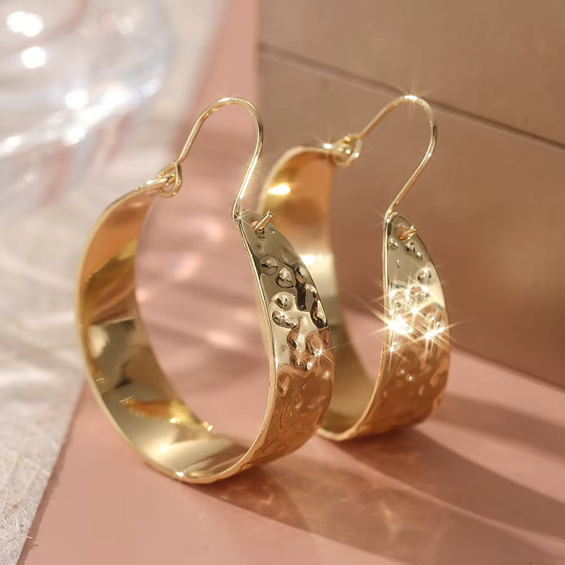 Creolen Gold, Geometrie Muster, Damen - Bild 2