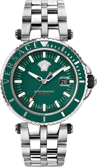 Versace Herrenuhr V-Race Diver, Quarz, Edelstahl, 46 mm, Grün, 20 ATM - Bild 1