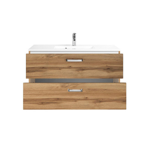 Held Möbel Waschtisch Bologna in Braun und Multicolour, Wandmontage, B/H/T: 100 x 54 x 47 cm - Bild 2