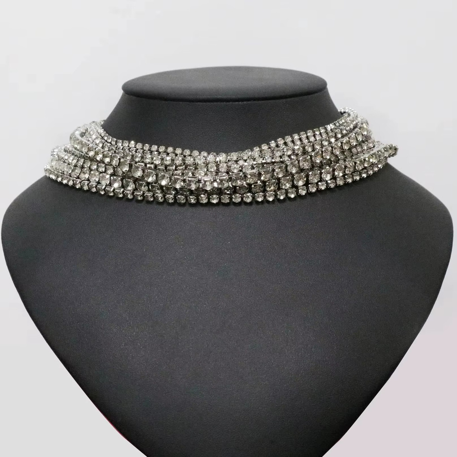 Choker-Halskette, mehrschichtig, Strass, Unisex - Bild 3