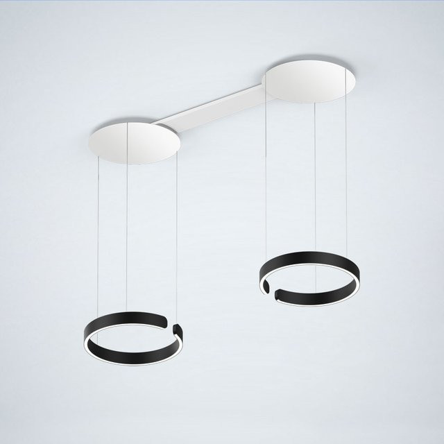 Occhio Mito sospeso due LED-Pendelleuchte in Weiß matt und Schwarz matt mit Occhio air Modul, dimmbar und höhenverstellbar von 50 bis 200 cm, 40 LED mit Farbtemperatur 2700K - 4000K - Bild 1