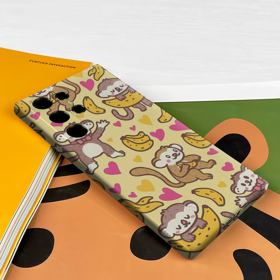 Aurbe Handyhülle für Samsung Galaxy S26 S25 S24 S23 Ultra Plus mit niedlichem Affen- und Bananen-Motiv, mehrfarbig, doppelschichtiger Schutz - Bild 3