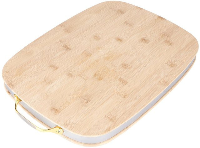 OutsideWorld Schneidebrett aus Bambus rechteckig mit Griff, beige, B/T/H: 40 x 30 x 3,4 cm - Bild 1