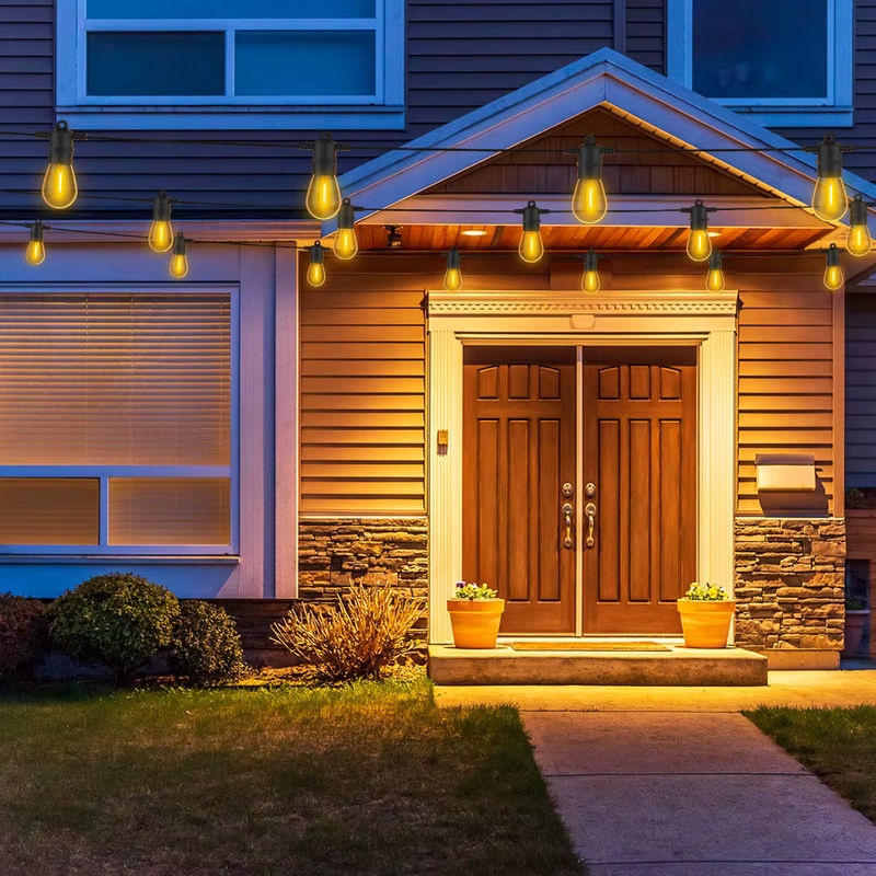 Burhui S14 Solar LED Lichterkette Retro im transparenten Design, wasserdichte Solar-Lichtergirlande für Garten und Außenbereich - Bild 5