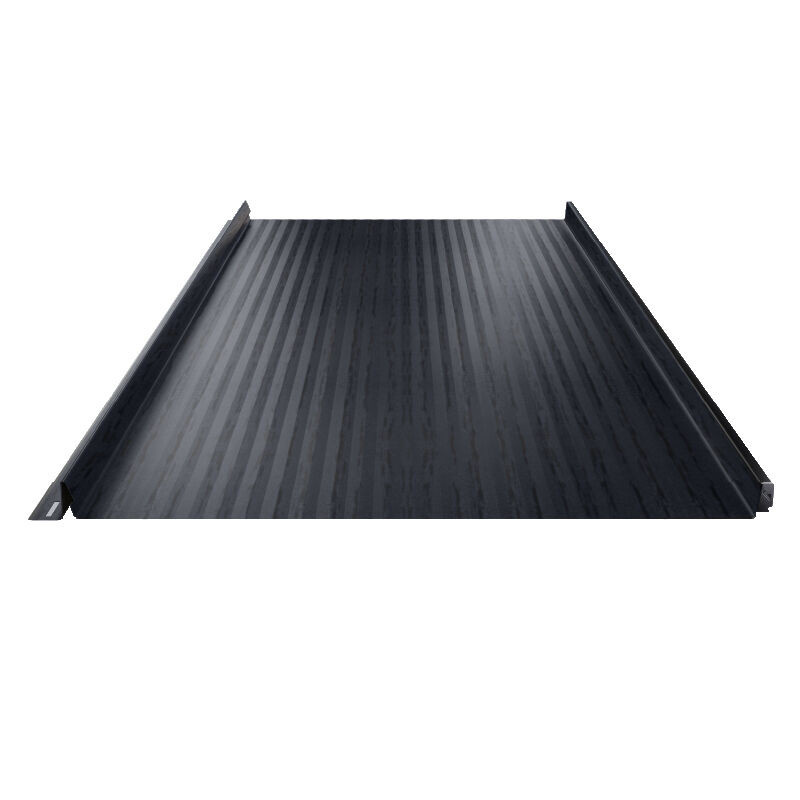 ThyssenKrupp Wood Stehfalz Terrano Dach und Wand aus Stahl in Schwarz mit Miniwelle, Breite: 52,5 cm, Materialstärke: 0,50 mm - Bild 1