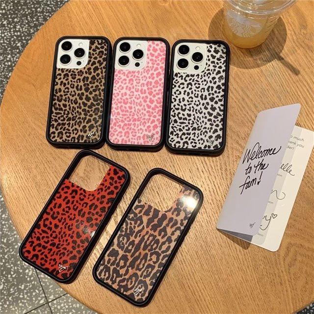 Potdemiel Handyhülle mit Leopardenmuster für iPhone 12 bis iPhone 17 Pro Max Plus in Rosa, Schwarz oder Braun - Bild 1