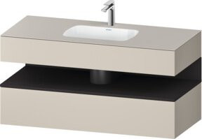 Duravit Qatego Einbauwaschtisch-Möbel-Set in Grau mit Konsolen-Waschtischunterbau, B/T/H: 120 x 55 x 60 cm - Bild 1