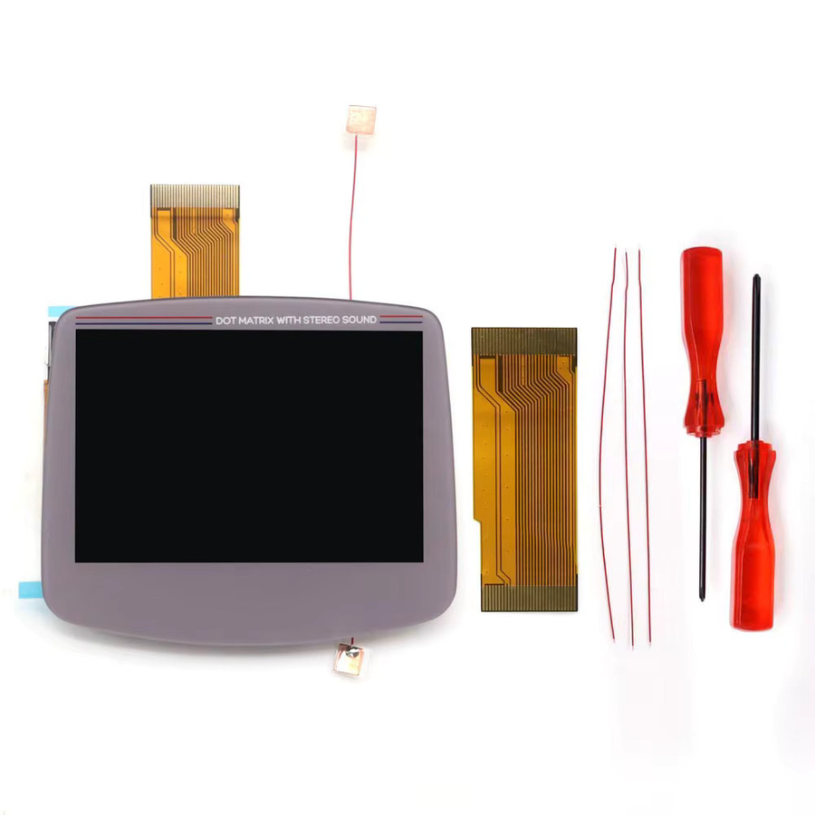 HISPEEDIDO IPS HD 720x480 Drop-in Bildschirm-Kit für GBA V5 in Glacier Grey, wiederaufladbar und ohne Löten, inklusive Gehäuse - Bild 1