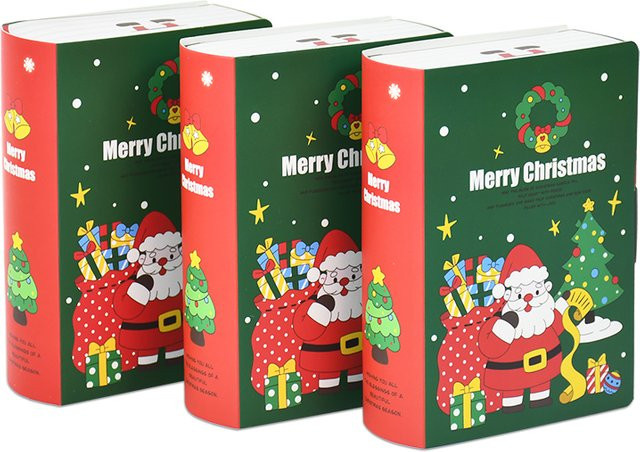 5er Set ZQNYCY Weihnachts Geschenkboxen in Buchform mit Santa Claus Motiv, bunte Papier-Konfektboxen für Schokolade und Süßigkeiten zur Weihnachtsdekoration - Bild 1