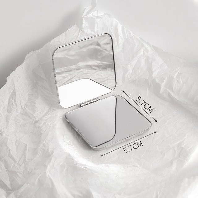 MENGN Top Schminkspiegel, doppelseitig, Edelstahl, 5,7x5,7 cm, Damen - Bild 1