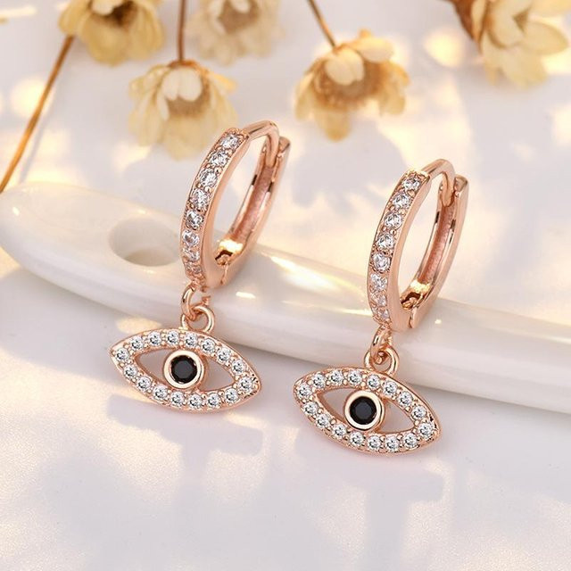 Wucifang Jewelry Ohrringe Damen, Kupfer, Roségold, Zirkonia - Bild 1