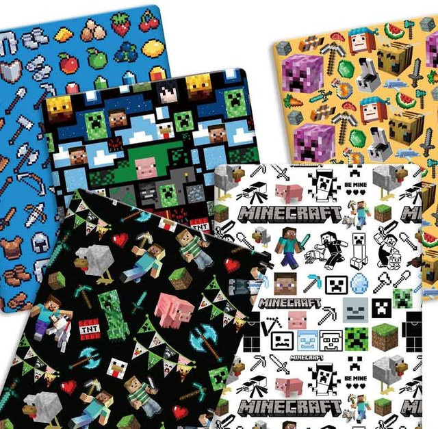 Bandai Minecraft Patchwork-Gewebe, Bunt / Mehrfarbig - Bild 1