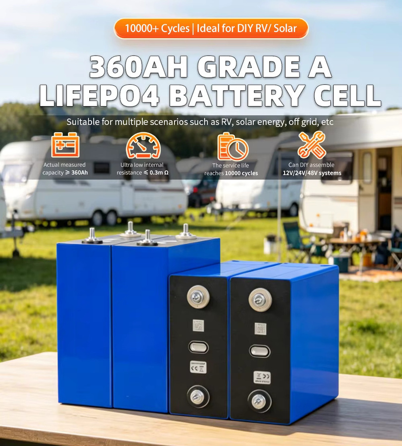 Fullfutura LiFePO4 Akku 3,2V 360Ah Grade A Lithium-Eisenphosphat-Zellen für DIY 12V 24V 48V Systeme in Blau - Bild 6