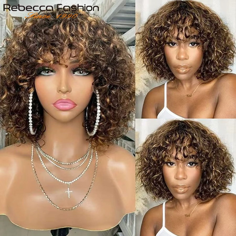Rebecca Youth Pixie Bob Cut Echthaarperücke mit Pony, Honigblonde, Damen - Bild 2